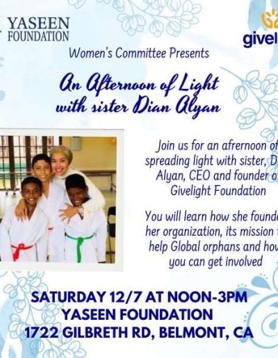 An Afternoon of Light with Sister Dian Alyan Flyer
